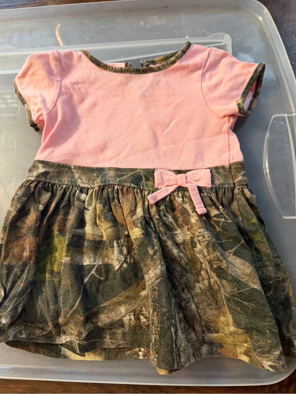 Bass Pro Shops Pink Bodice Camo Skirt Dress with Bow